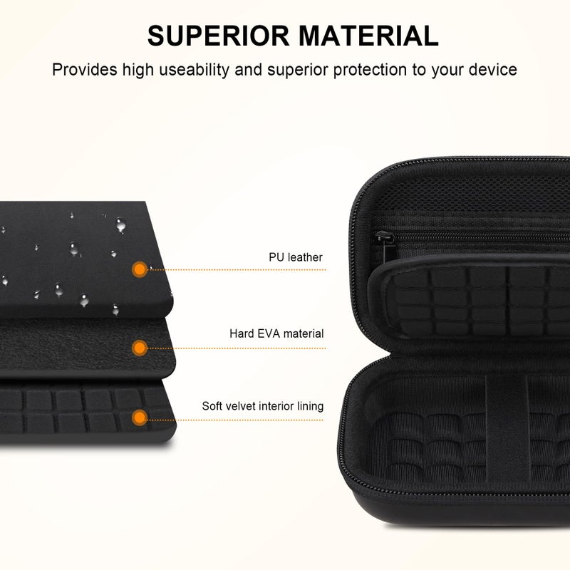 Elonbo Camera Carrying Case for Kodak Printomatic Digital Instant Print Camera  Portable Bluetooth Photo Printer Storage Holder Bag  Mesh Bag Fits Photo Paper MicroSD Card USB Cable  Black+Black - Image 5